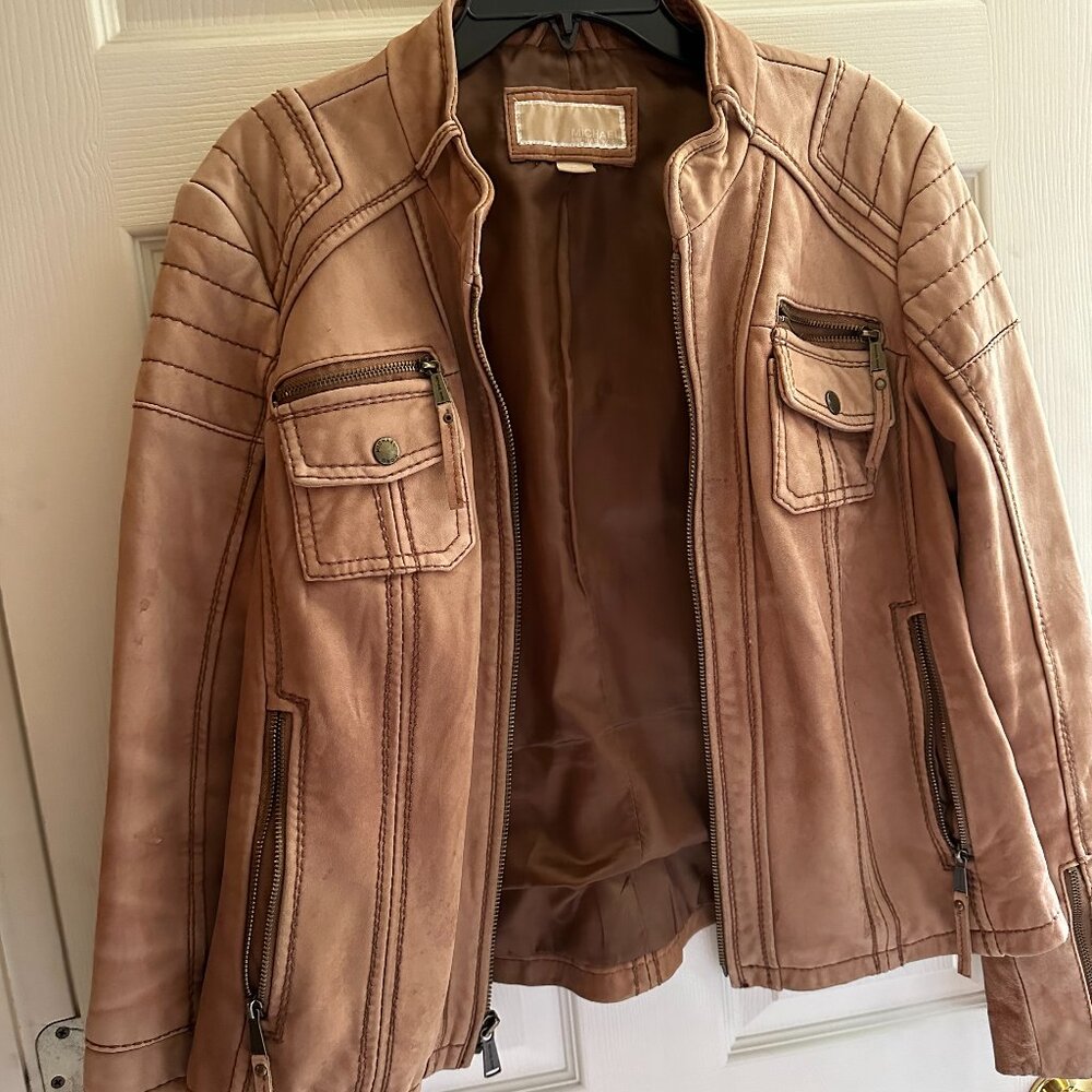 Michael Kors Leather Moto Jacket
